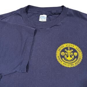 Vintage 80s US Navy Academy T-Shirt Large Single Stitch USA Made Naval Military